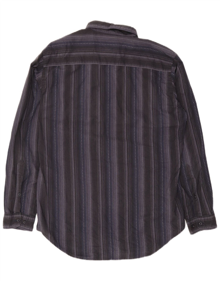 Cămașă Marlboro Classics pentru bărbați din bumbac cu dungi mari bleumarin