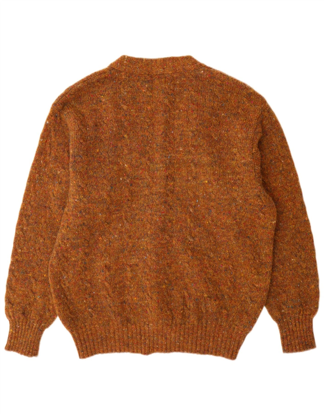 Pulover cardigan pentru bărbați Benetton IT 50, maro mediu, lână nouă cu pete