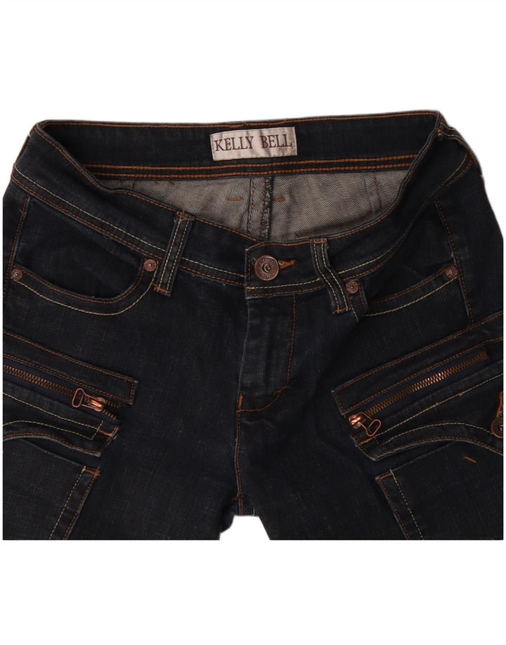 Pantaloni scurti cargo din denim VINTAGE pentru femei W28 Medium Bleumarin