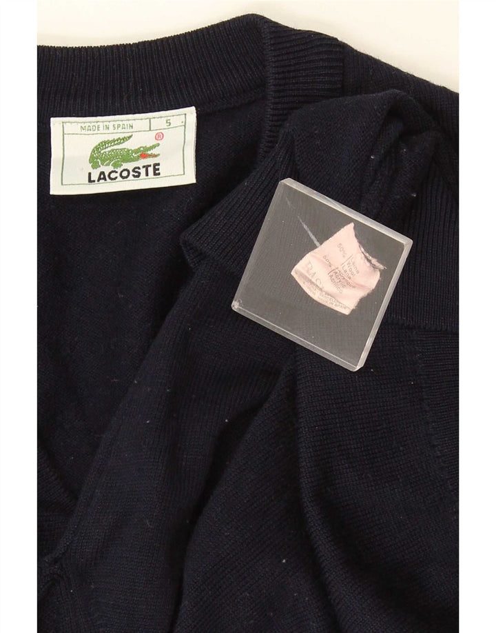 Pulover pentru bărbați Lacoste cu decolteu în V, mărime 5, mare, lână bleumarin