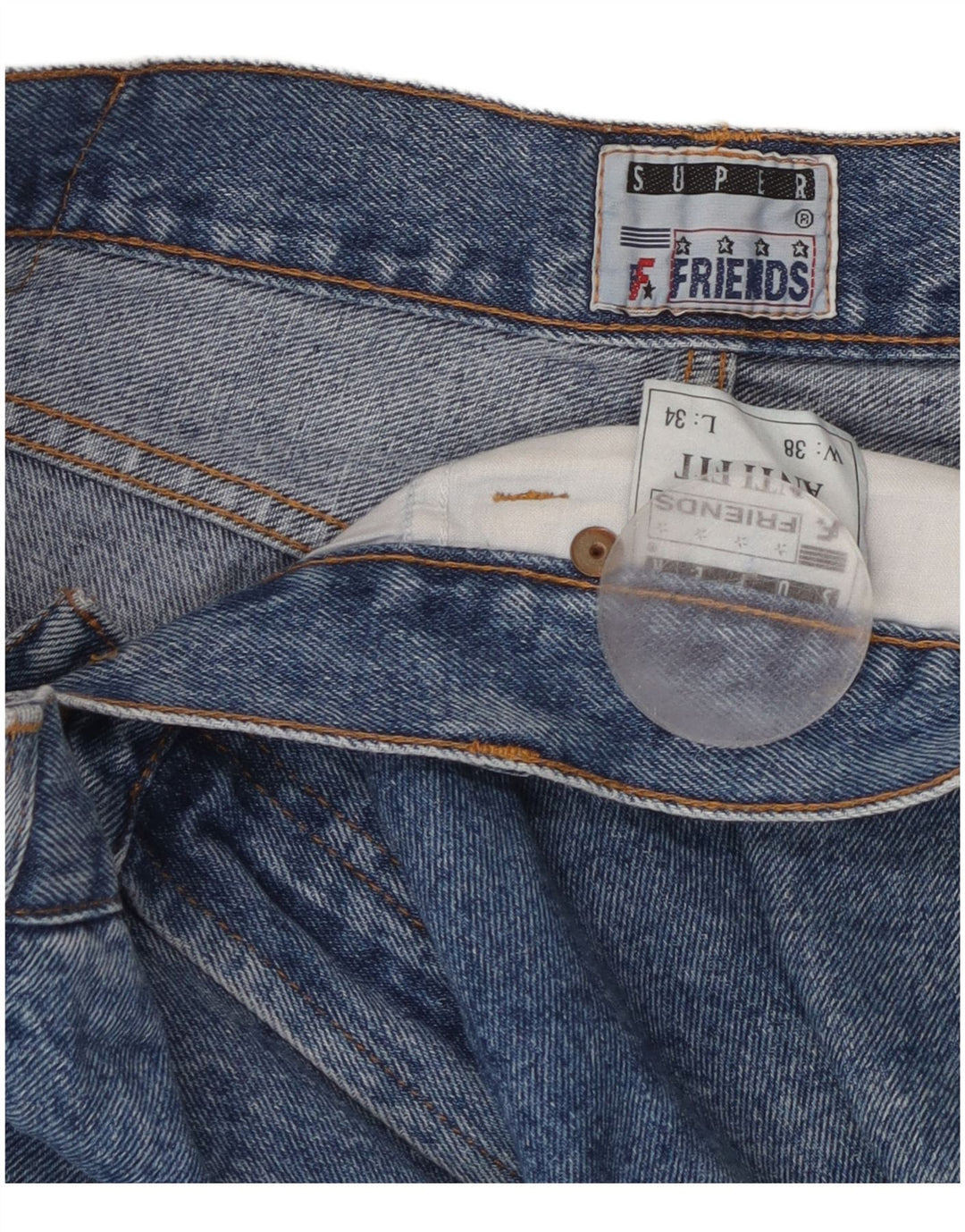 Blugi drepți pentru bărbați vintage W38 L34 bumbac albastru