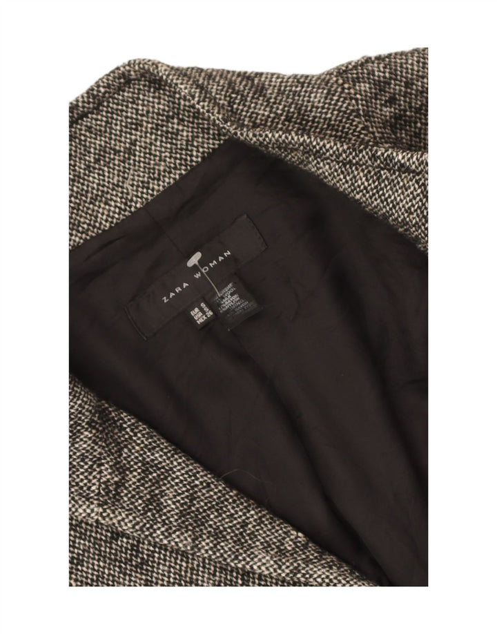 Jachetă Blazer deschisă pentru femei Zara UK 10, lână gri cu pete mici