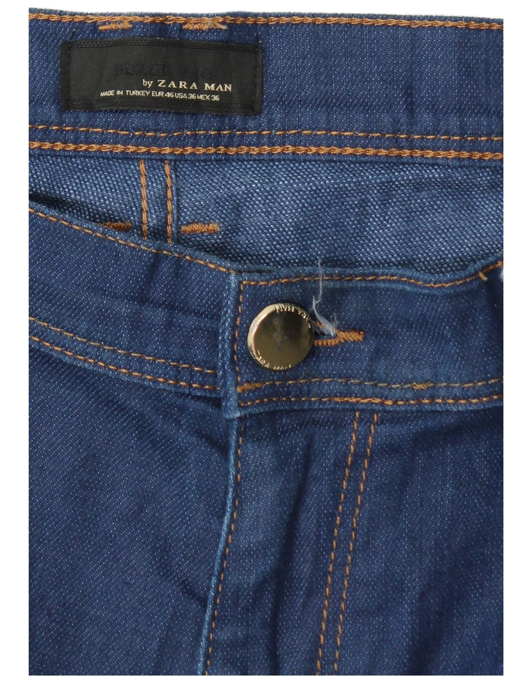 Blugi slim pentru bărbați Zara EU 46 XL W36 L34 Albastru