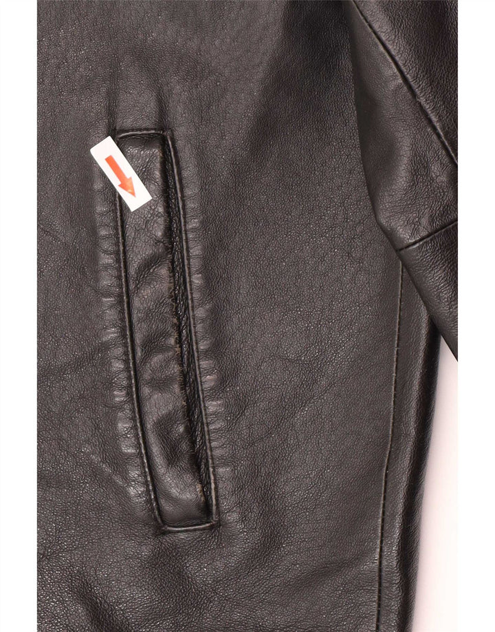 Jachetă de piele vintage pentru bărbați IT 48 Medium Black