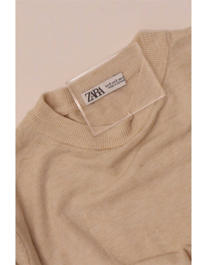 Pulover pentru damă Zara, cu gât turnut, UK 10, mic, alb