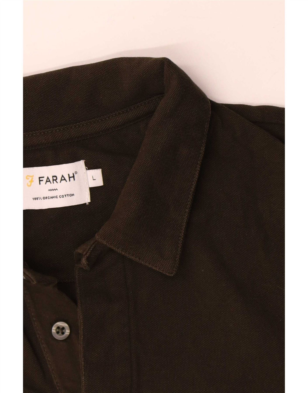 Tricou polo cu mânecă lungă pentru bărbați Farah, bumbac kaki mare