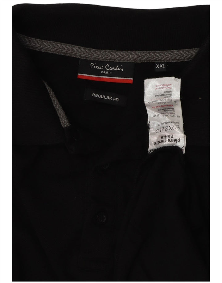 PIERRE CARDIN Cămașă polo cu mânecă lungă pentru bărbați, 2XL, negru