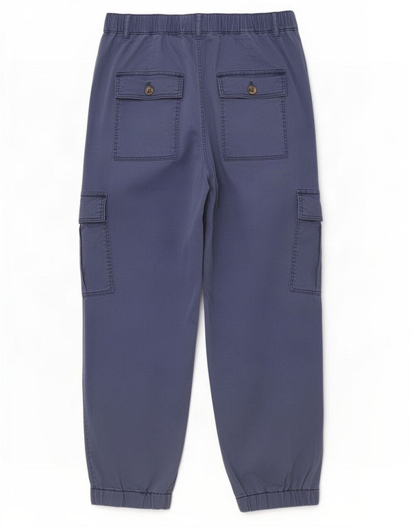 Marks & Spencer Womens Capri Cargo Trousers UK 12 Medium W30 L21 Blue