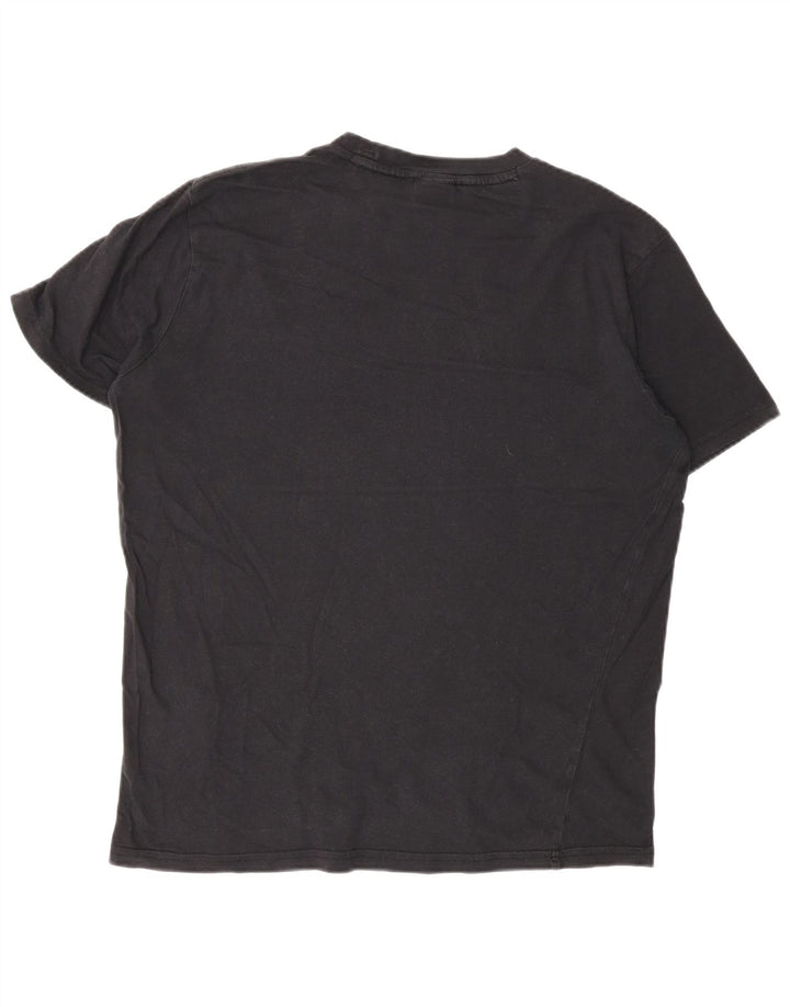 Tricou grafic Champion pentru bărbați Top mediu din bumbac negru