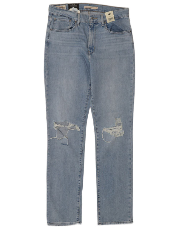 Blugi drepti cu talie înaltă Levi's pentru femei 724, bumbac albastru L30 L32
