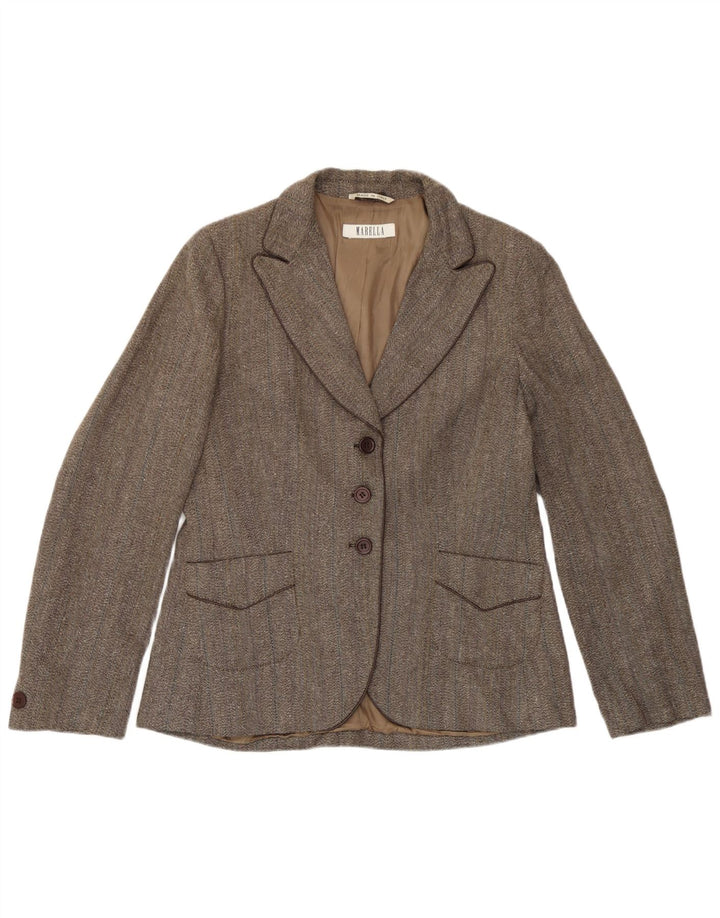 Jachetă Blazer pentru femei Marella, cu 3 nasturi, UK 16, mare, maro, din viscoză