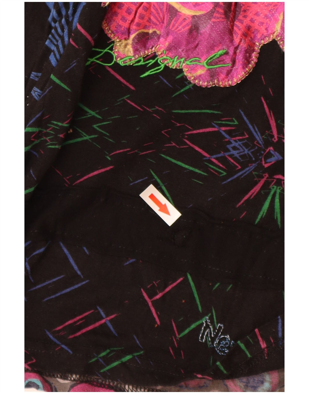 Top grafic pentru femei Desigual cu mânecă lungă UK 10, mic, multicolor, viscoză