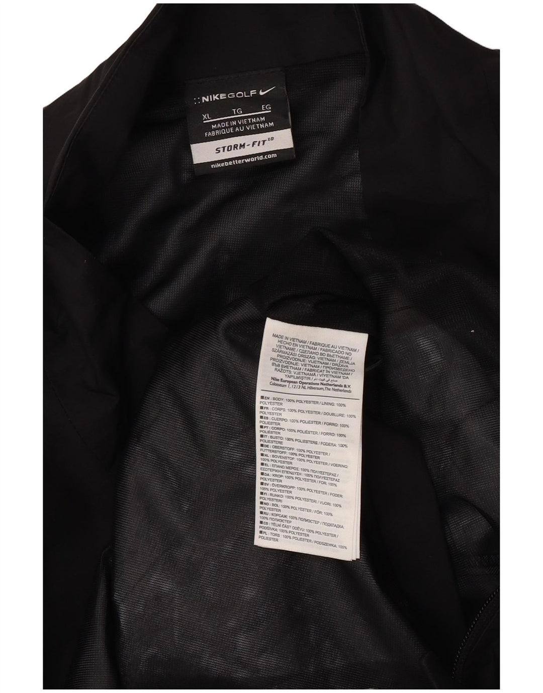 Jachetă Windbreaker NIKE pentru bărbați Storm-Fit UK 42 XL Poliester negru