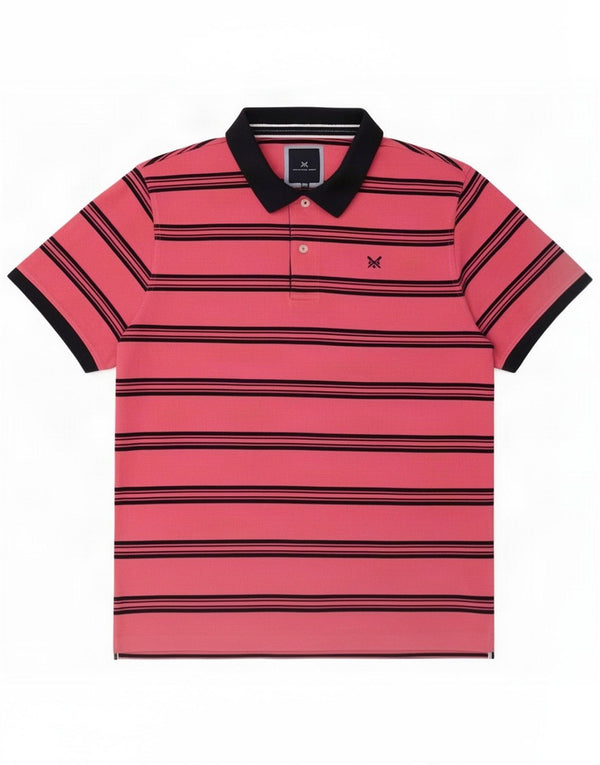 Crew Clothing Tricou polo pentru bărbați 2XL, bumbac cu dungi roz
