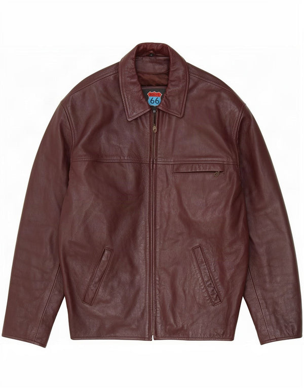 Jachetă de piele pentru bărbați Route 66 UK 40 Large Burgundy