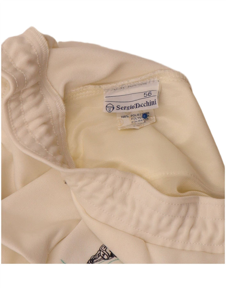 Sergio Tacchini Pantaloni scurți sport grafic pentru bărbați IT 56 XL alb