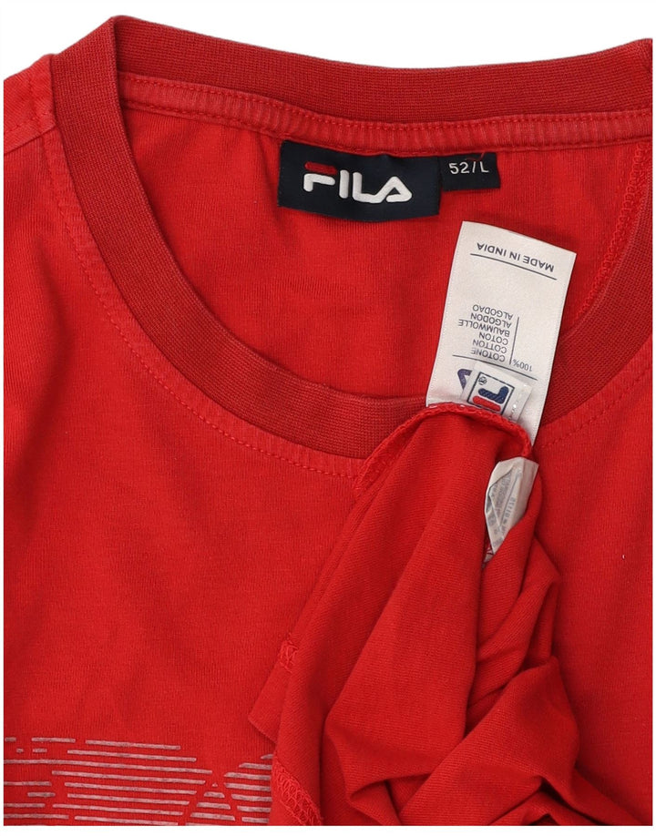 Tricou grafic FILA pentru bărbați Top IT 52 mare bumbac roșu