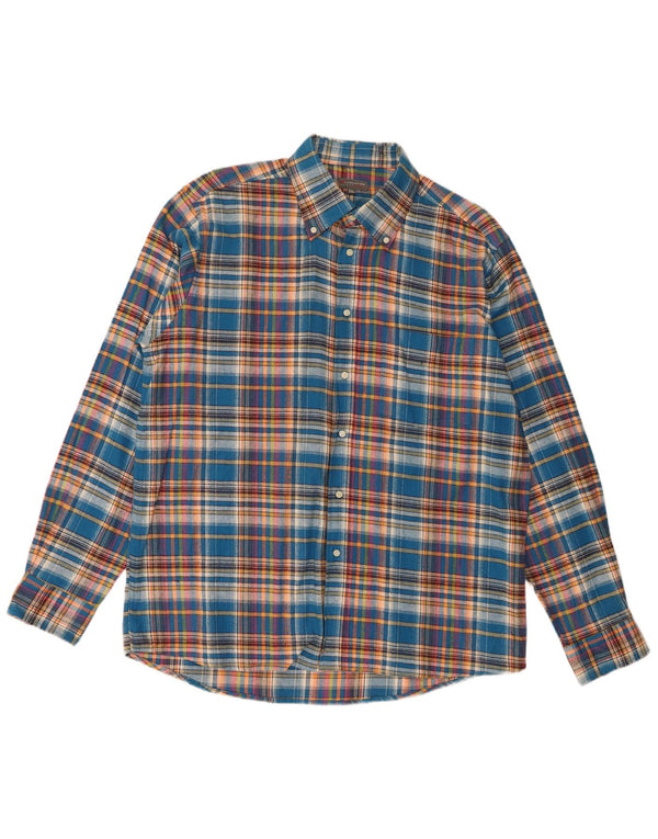 Cămașă de flanel pentru bărbați Evolution, bumbac carouri albastru 2XL