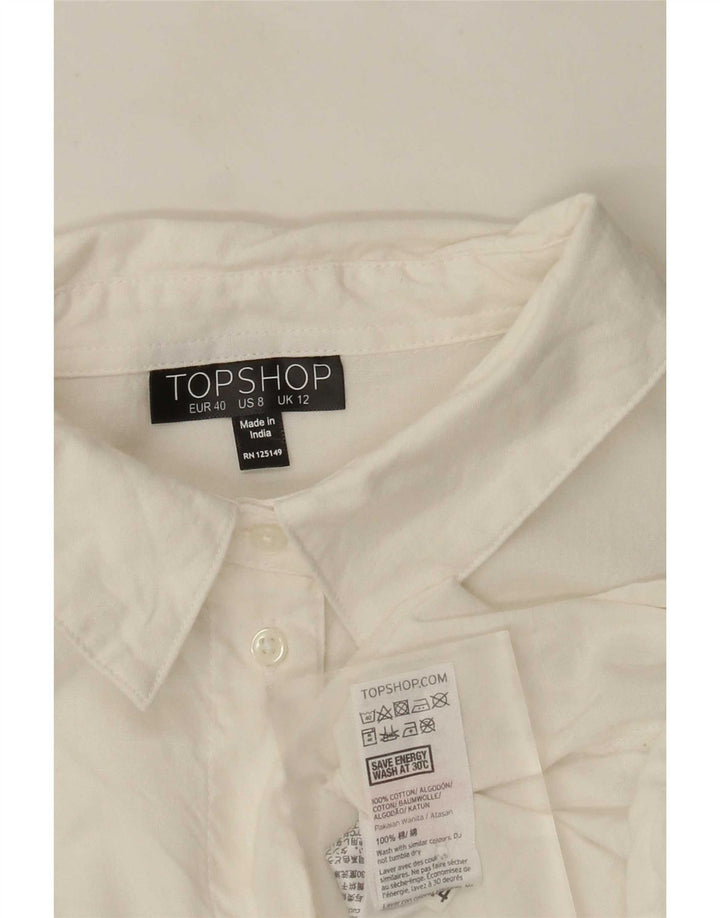 Bluză cămașă supradimensionată pentru femei Topshop UK 12 Medium White Floral