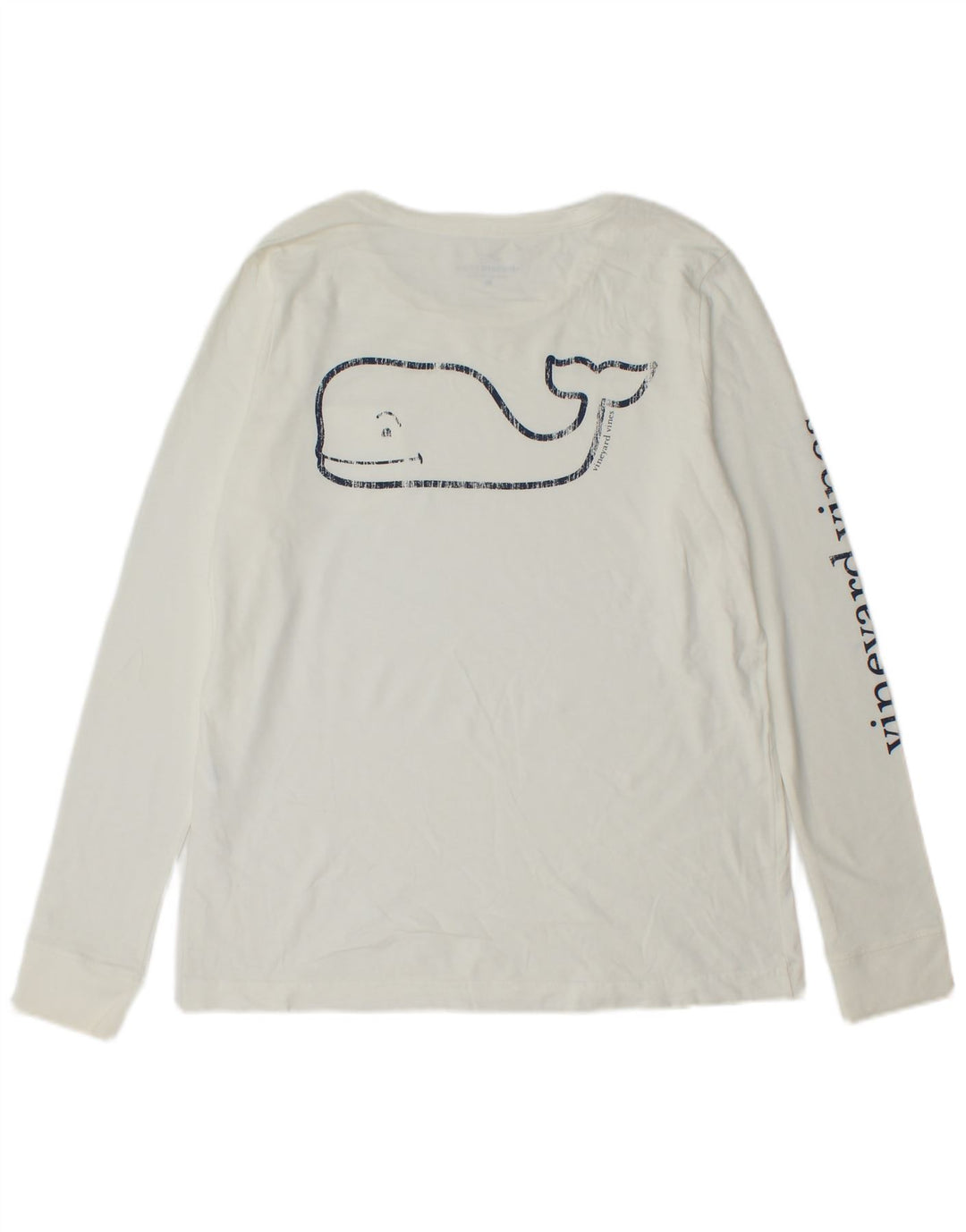 VINEYARD VINES Top grafic pentru bărbați cu mânecă lungă din bumbac alb mediu