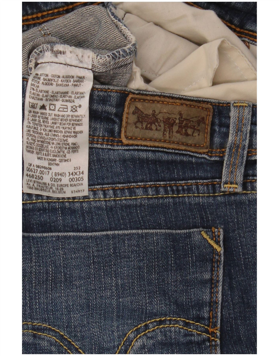 Blugi drepti pentru femei Levi's 627 W34 L30 Bumbac albastru