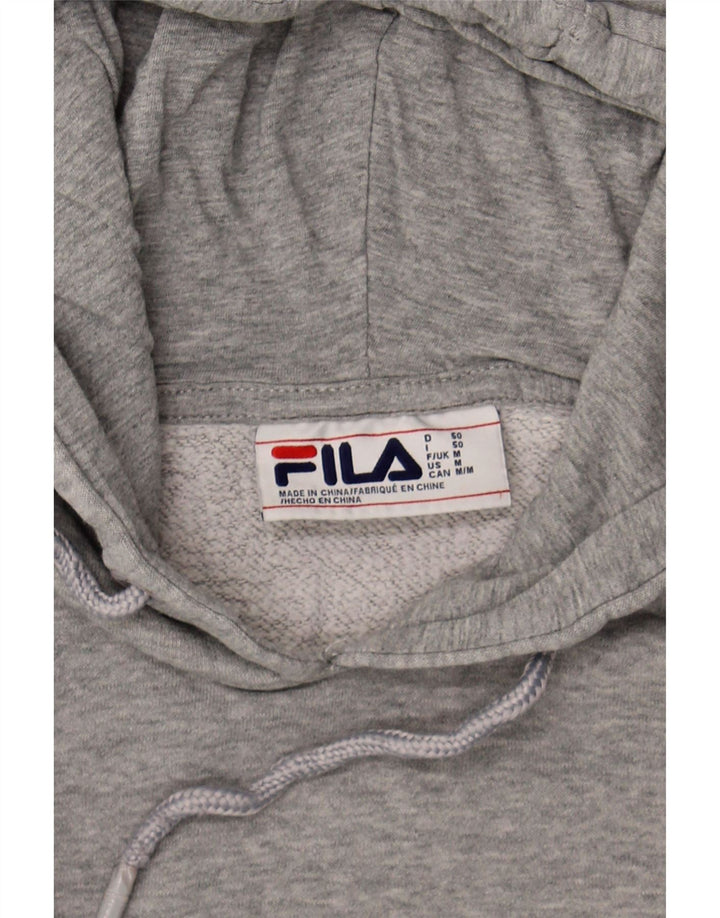 FILA Mens Graphic Hoodie Jumper Medium Grey Cotton Vintage Fila and Second-Hand Fila from Messina Hembry 