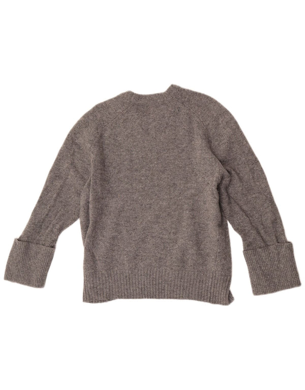 Pulover pentru femei Reiss cu decolteu triplu UK 14 Cașmir, gri mediu