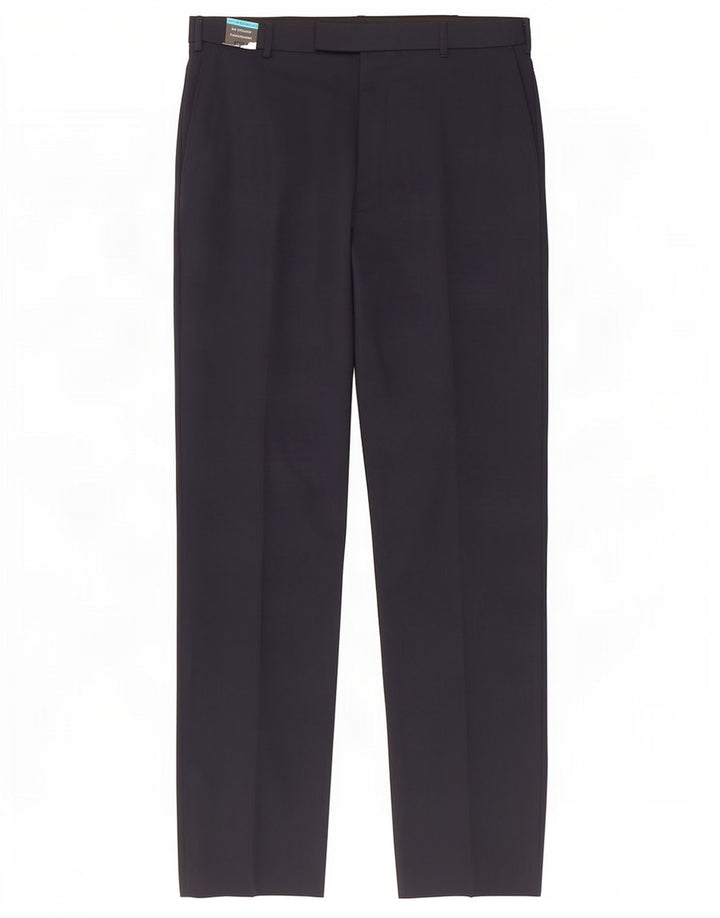 Pantaloni de costum obișnuiți pentru bărbați Marks & Spencer L34 L33 Lână bleumarin