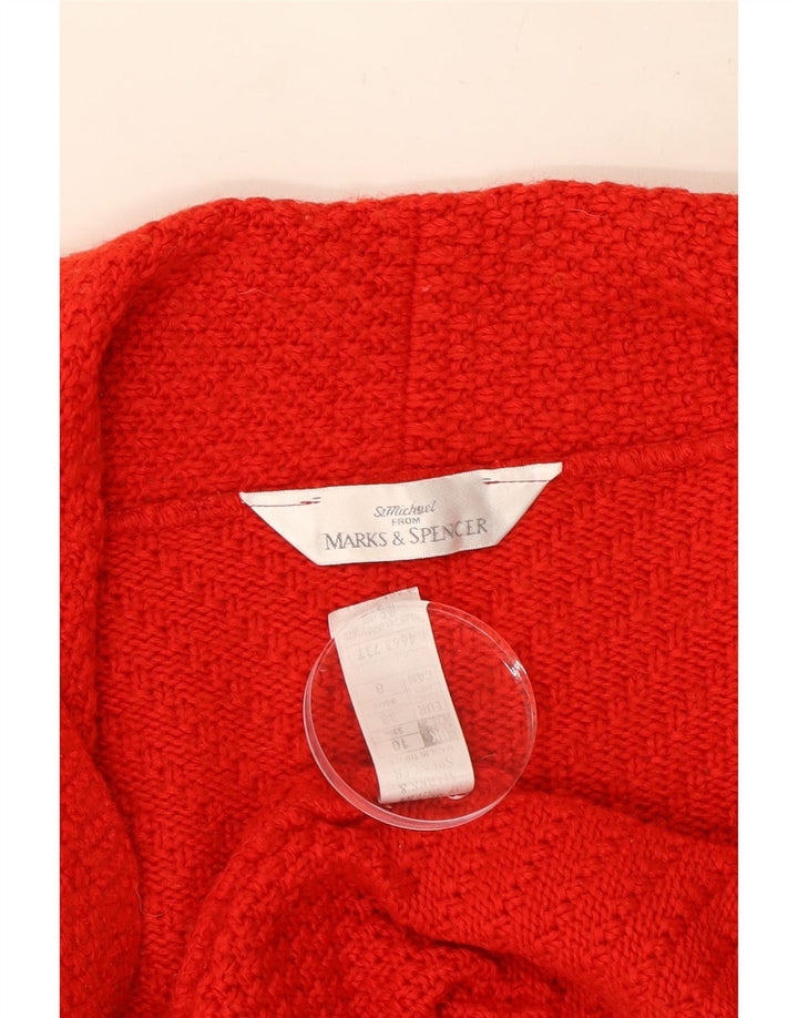 Pulover cardigan deschis pentru femei Marks & Spencer UK 10 Lână roșie mică