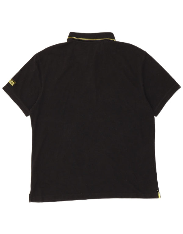 BARBOUR Tricou polo pentru bărbați 2XL bumbac negru