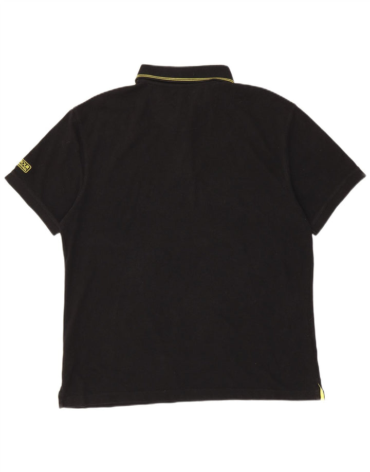 BARBOUR Tricou polo pentru bărbați 2XL bumbac negru