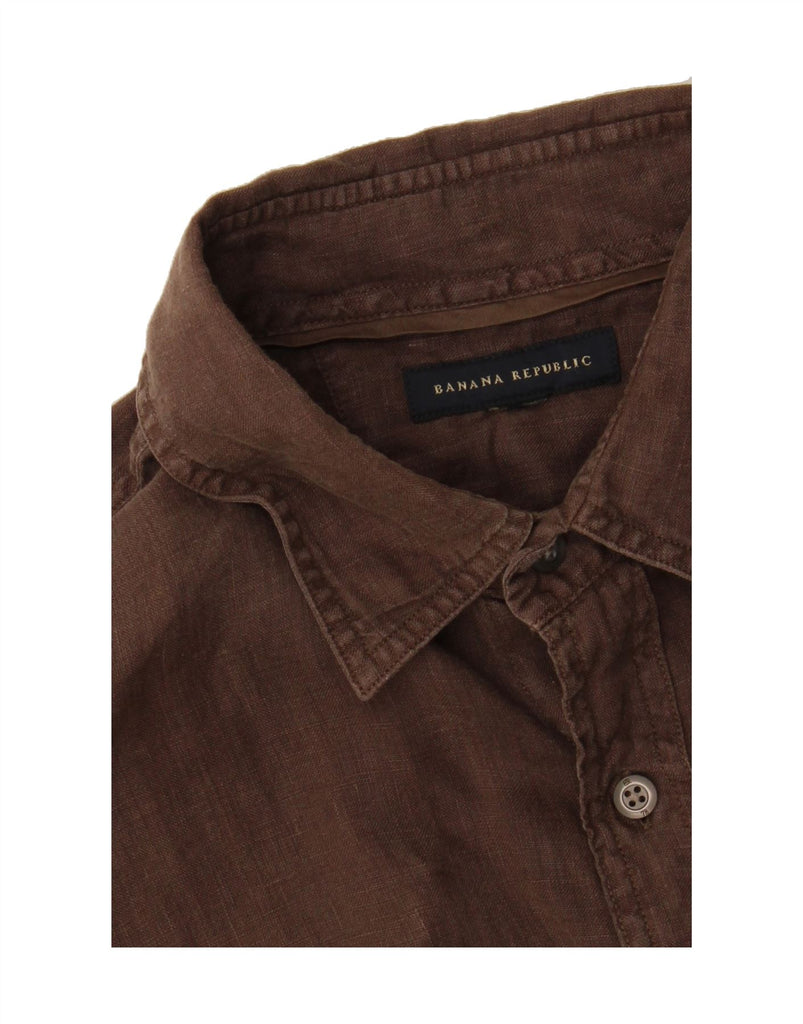 BANANA REPUBLIC Mens Shirt Small Brown Vintage Banana Republic and Second-Hand Banana Republic from Messina Hembry 