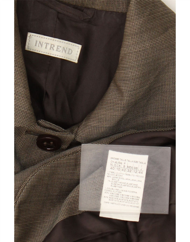Jachetă pentru femei Intrend Blazer cu 4 nasturi UK 12 Lână maro medie