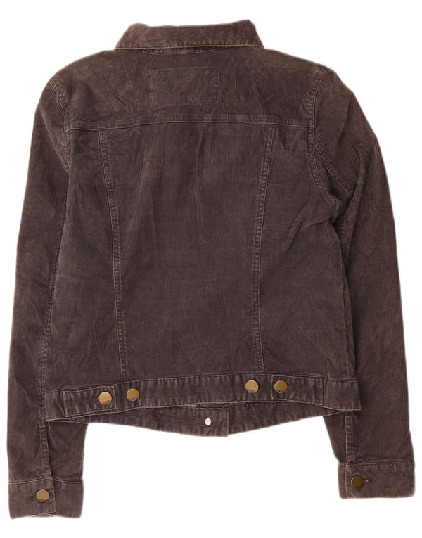 Gap Womens Crop Corduroy Jacket UK 14 Medium Grey Cotton