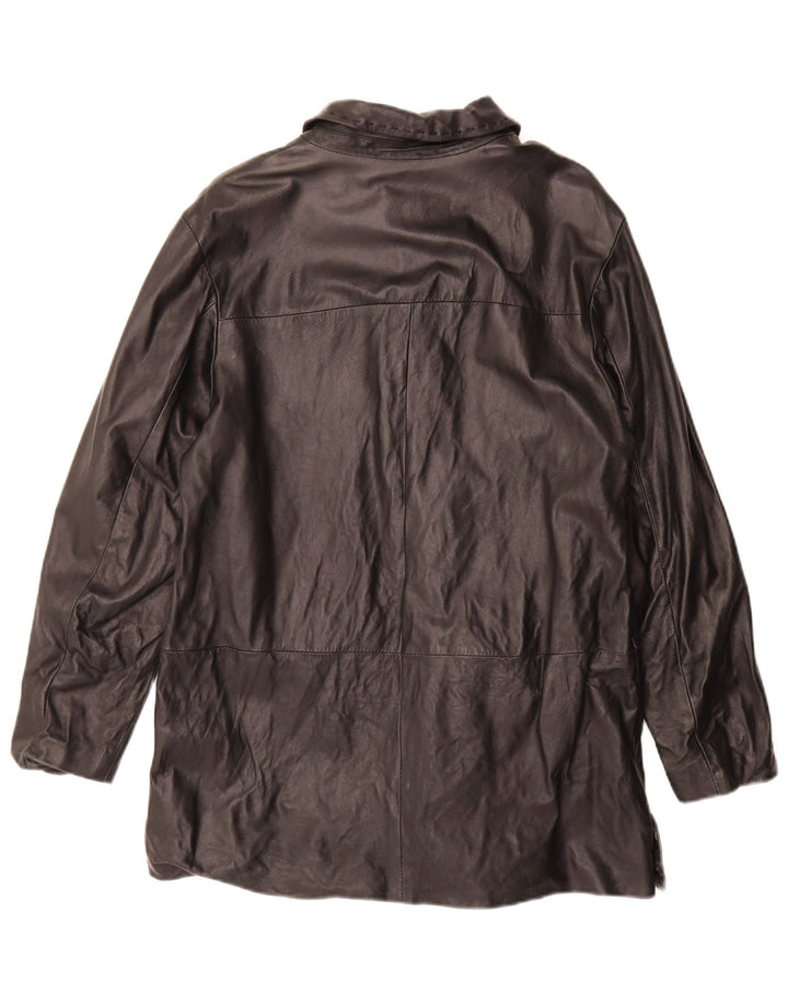 Palton din piele vintage pentru femei IT 48 XL din piele neagră
