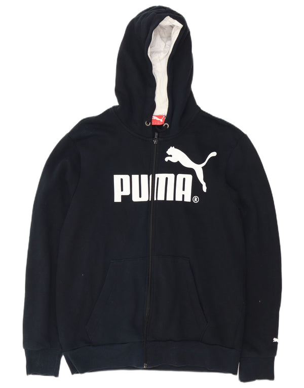Pulover Puma Graphic Zip pentru bărbați, bumbac mare, negru