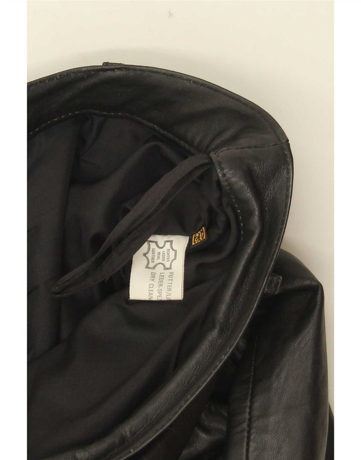 Fusta din piele vintage pentru femei IT 42 Medium W30 Piele neagra