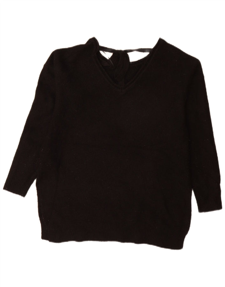 MARKS & SPENCER Womens Boat Neck Jumper Sweater UK 10 Small Black