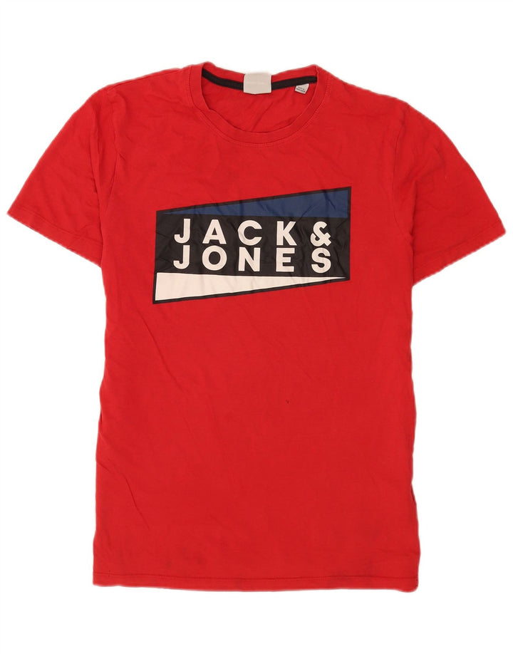 Tricou grafic Jack & Jones pentru bărbați Top din bumbac roșu mediu