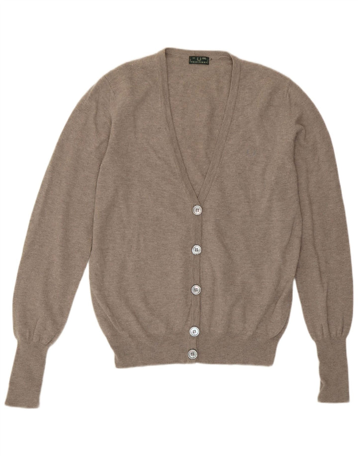 Pulover cardigan pentru femei Fred Perry UK 20 2XL Lână gri