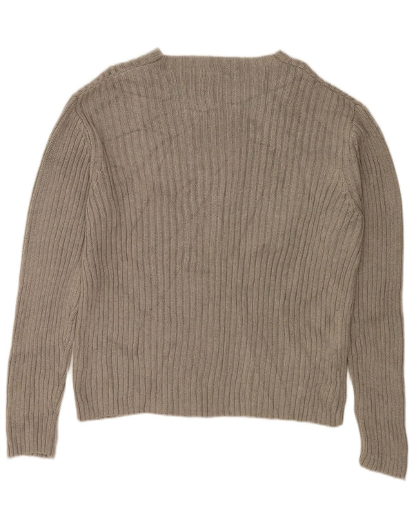 Pulover DKNY pentru damă, cu gât de barcă, din bumbac mare, gri, UK 16