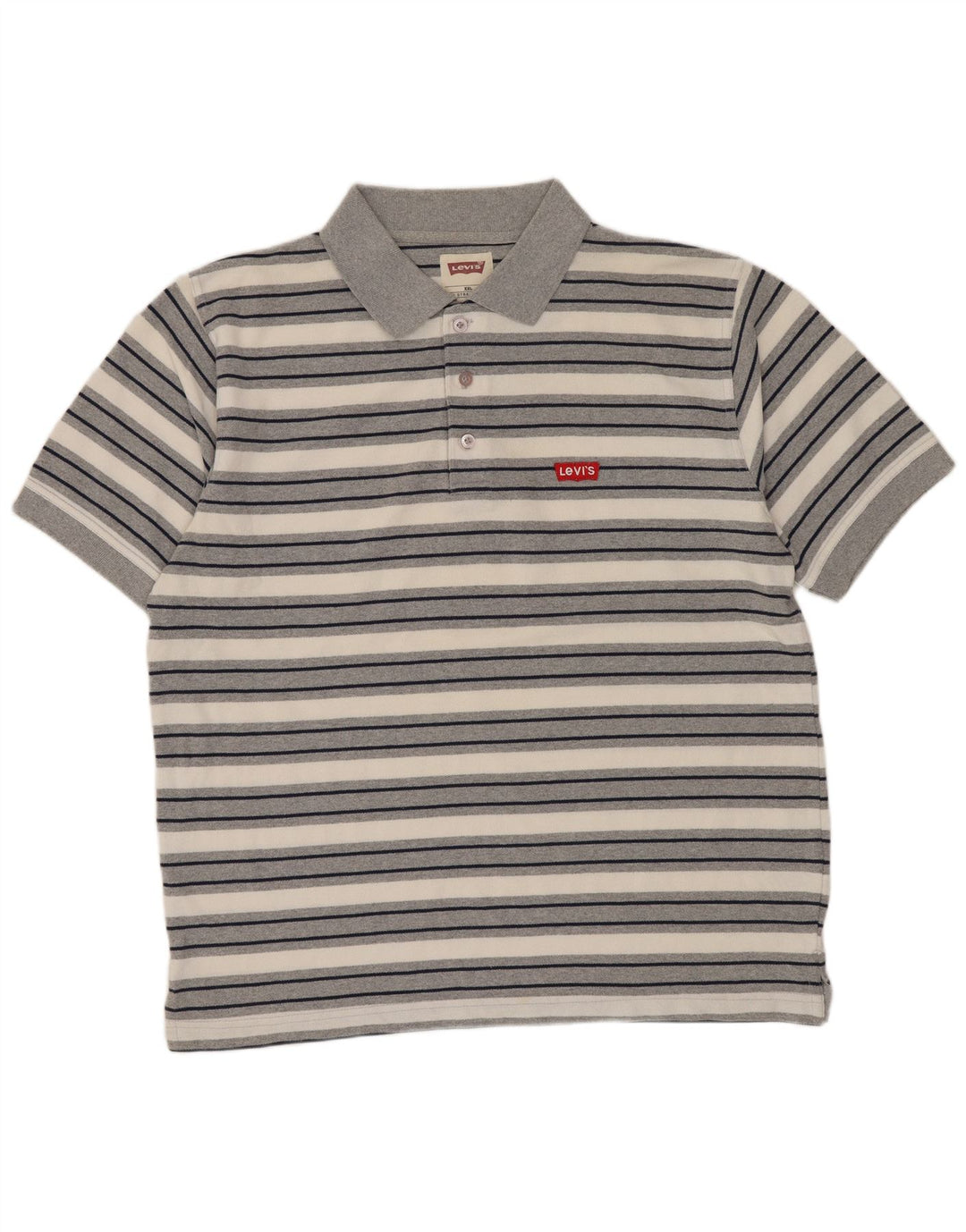 Tricou polo Levi's pentru bărbați 2XL, bumbac cu dungi gri