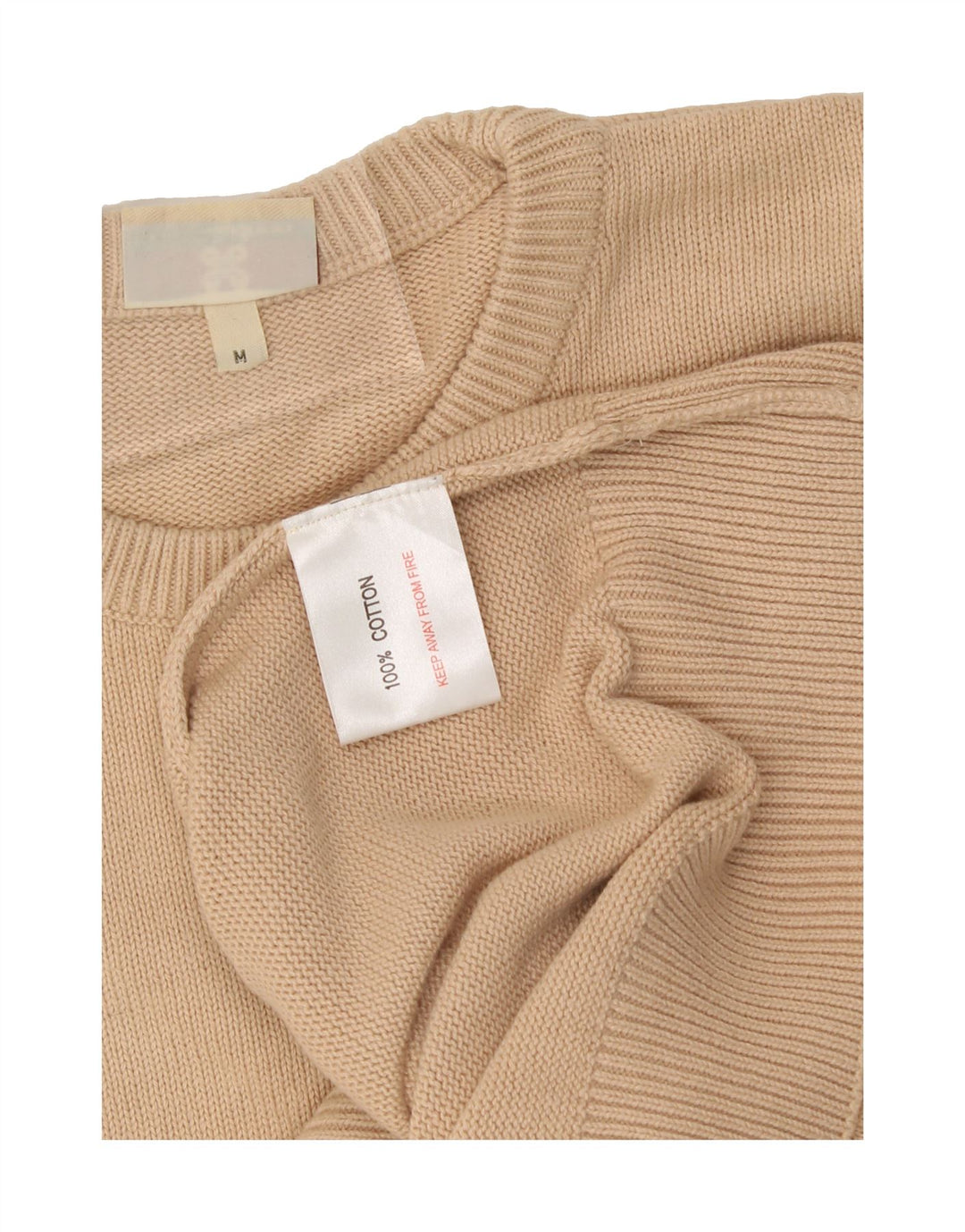 CARRAIG DONN Mens Crew Neck Jumper Sweater Medium Beige Cotton Vintage Carraig Donn and Second-Hand Carraig Donn from Messina Hembry 