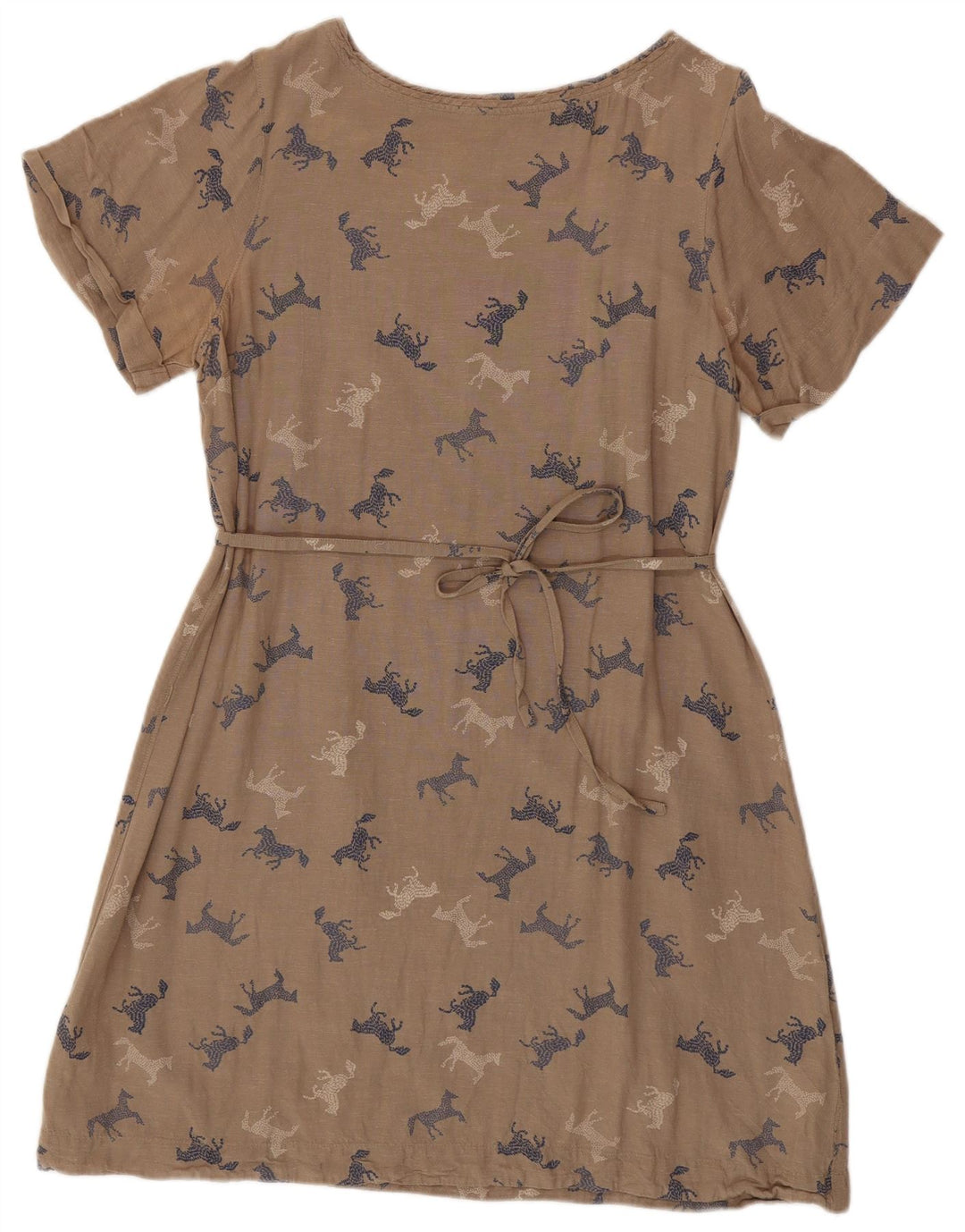 WHITE STUFF Rochie A-Line Grafică pentru Femei UK 16 Mare Bej Animal Print