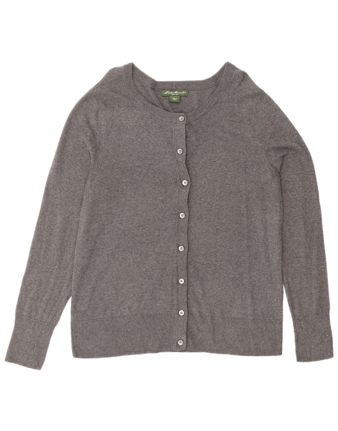 EDDIE BAUER Pulover cardigan pentru femei UK 16 mare bumbac gri