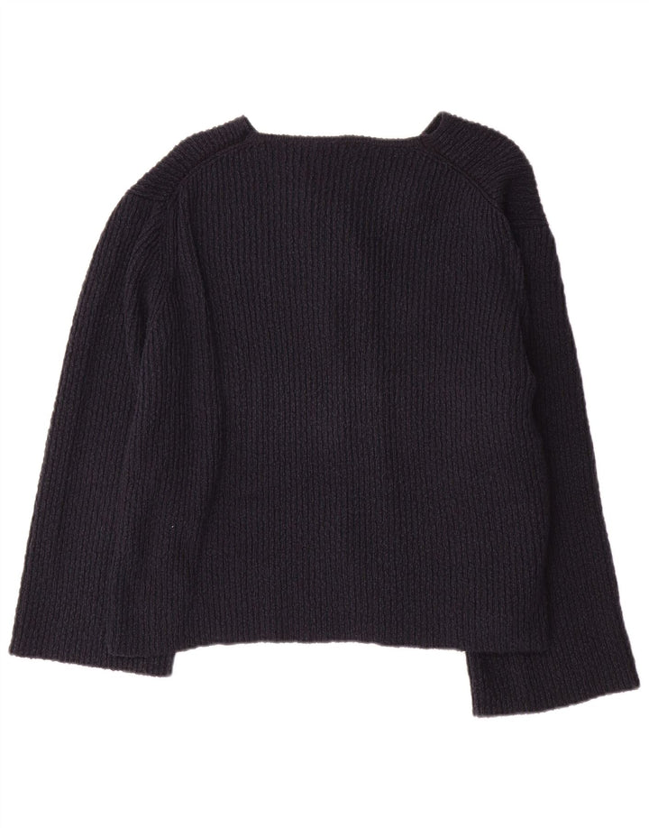 Pulover cardigan supradimensionat pentru femei Massimo Dutti UK 14 mare bleumarin