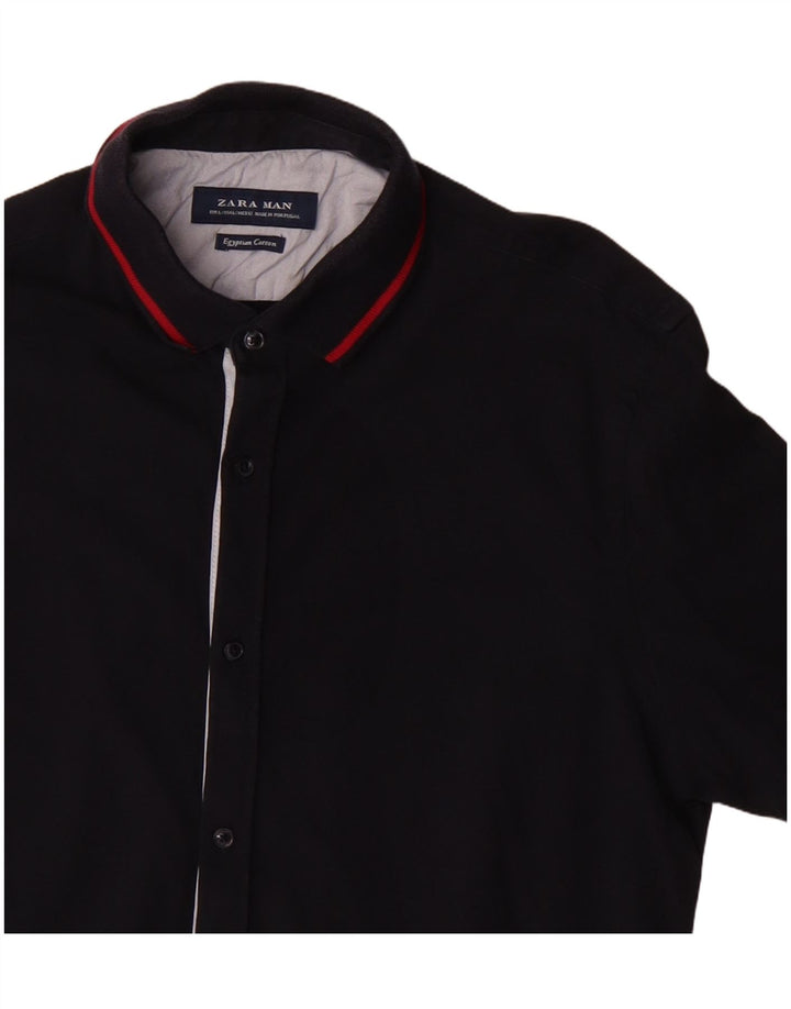 Cămașă cu mânecă scurtă pentru bărbați Zara, mare, bleumarin