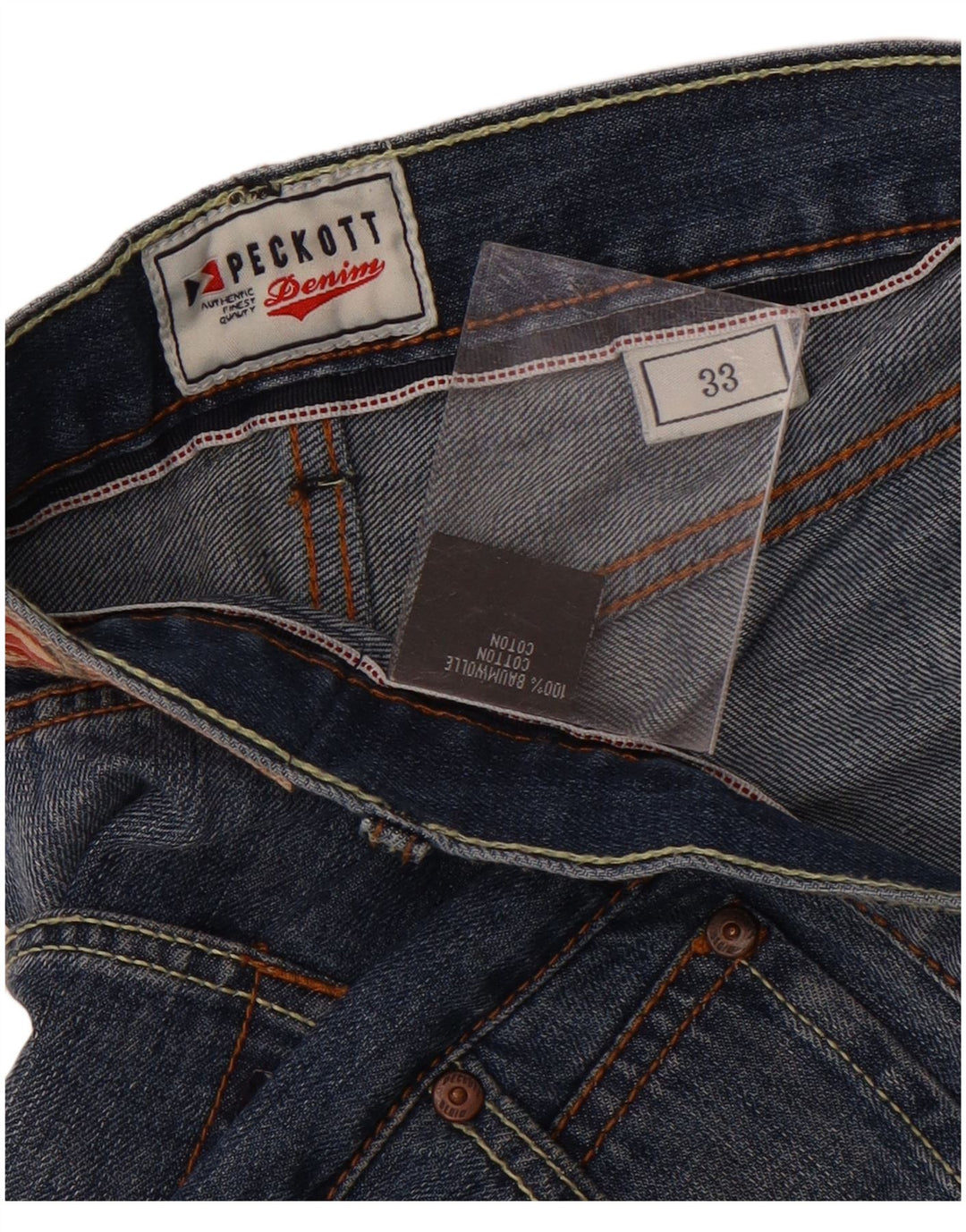 Pantaloni scurți din denim pentru bărbați Peckott W33, bumbac albastru mediu