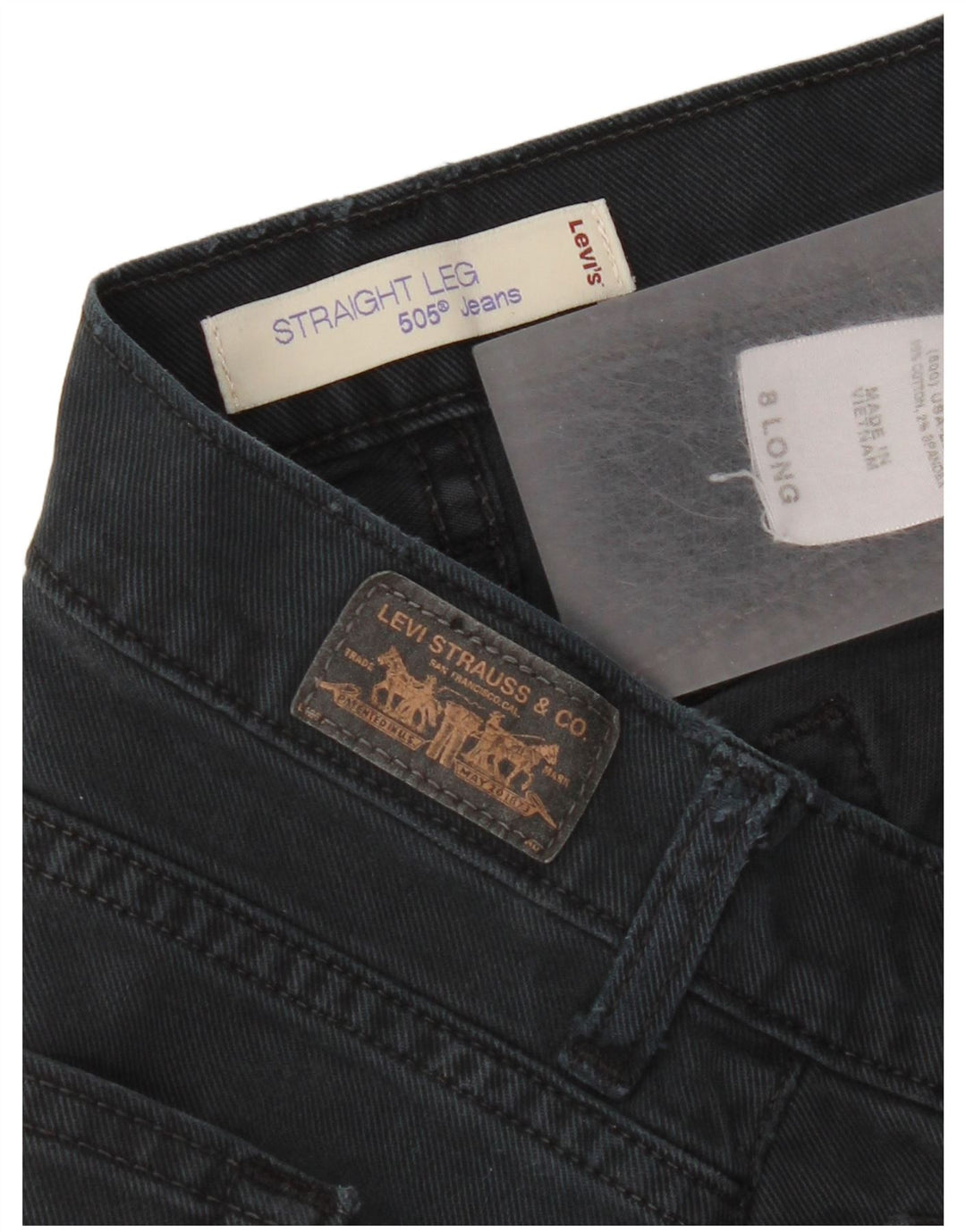 Blugi drepti pentru femei Levi's 505 US 8 Medium W30 L32 Bumbac bleumarin