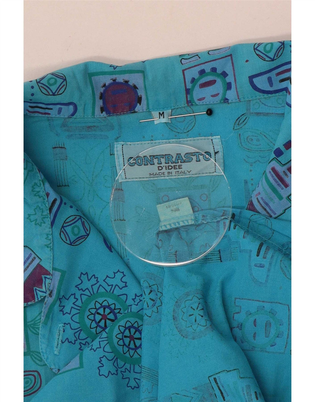 Camas polo fără mâneci cu model abstract pentru femei UK 14 Medium Blue